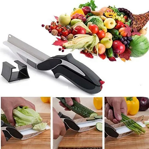 Couteau Pratique 2 en 1 pour Cuisine Rapide et Simple
