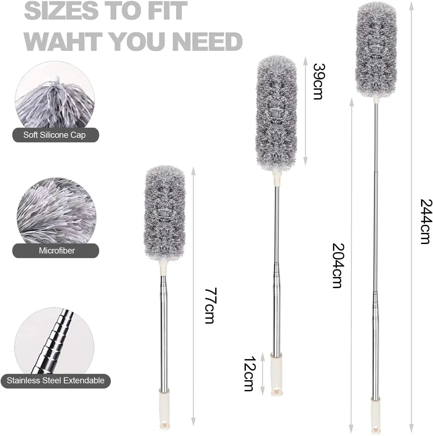 Balai Poussière Flexible Ultra-Long