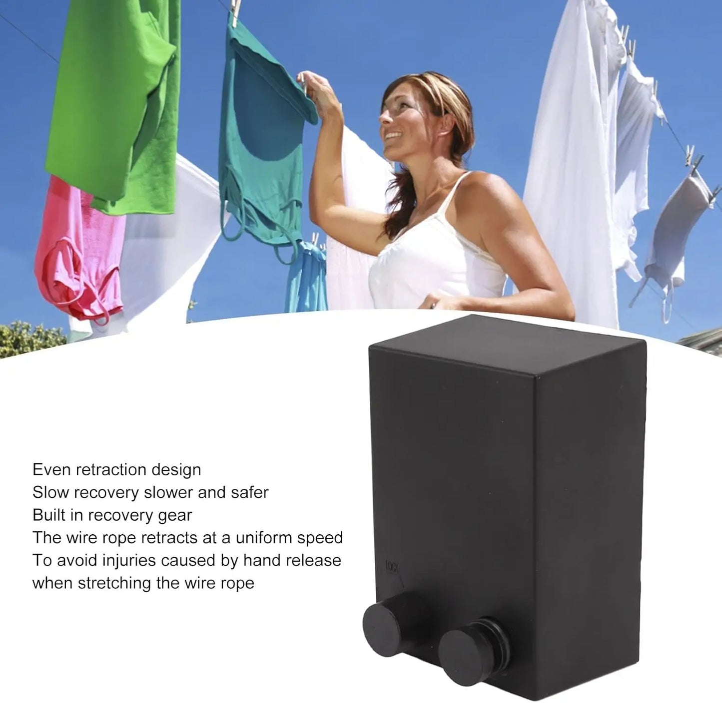 Corde à linge murale rétractable – Étendoir mural pratique pour vêtements