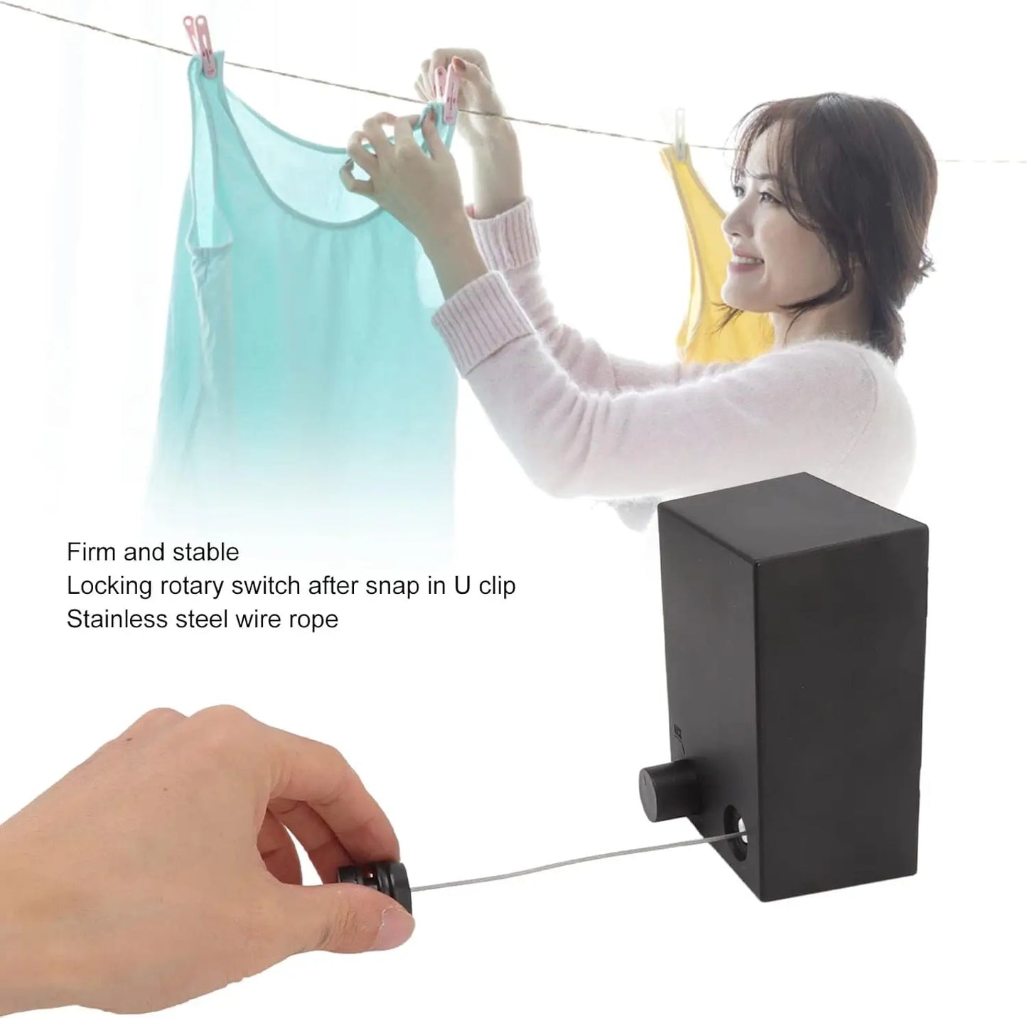 Corde à linge murale rétractable – Étendoir mural pratique pour vêtements