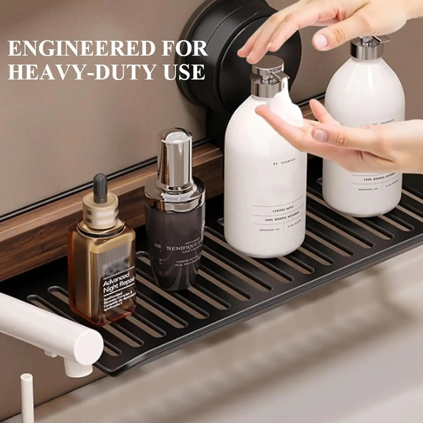 AquaLine – Organisateur de Lavabo en Inox et Bois