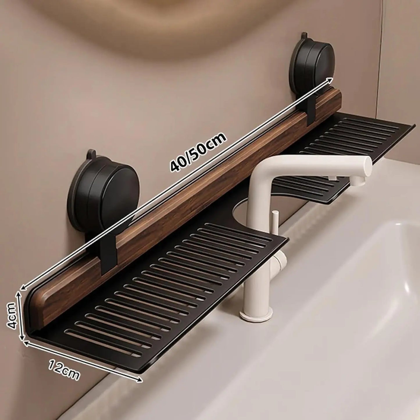 AquaLine – Organisateur de Lavabo en Inox et Bois
