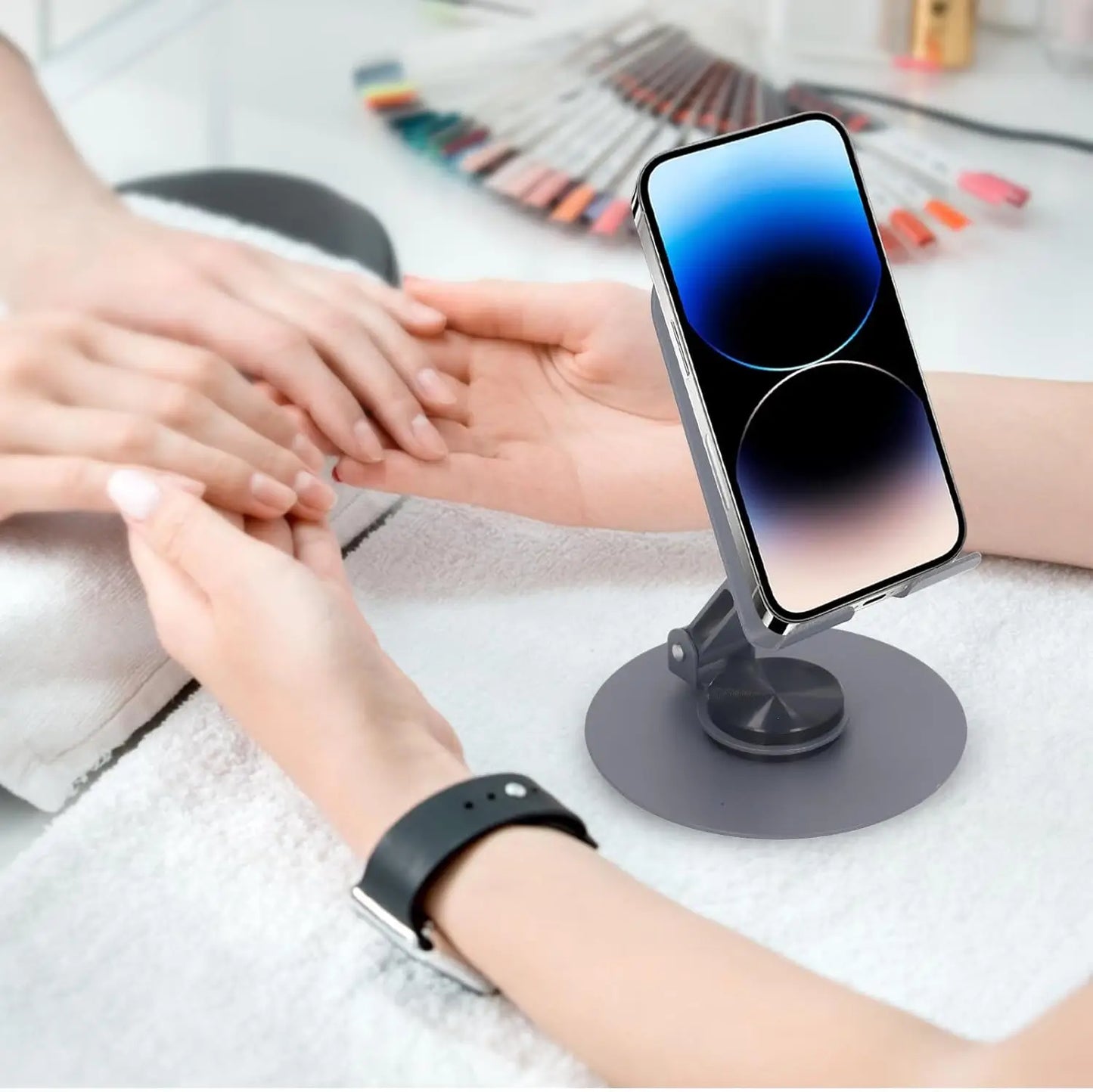 Support Téléphone Rotatif 360° en Acier