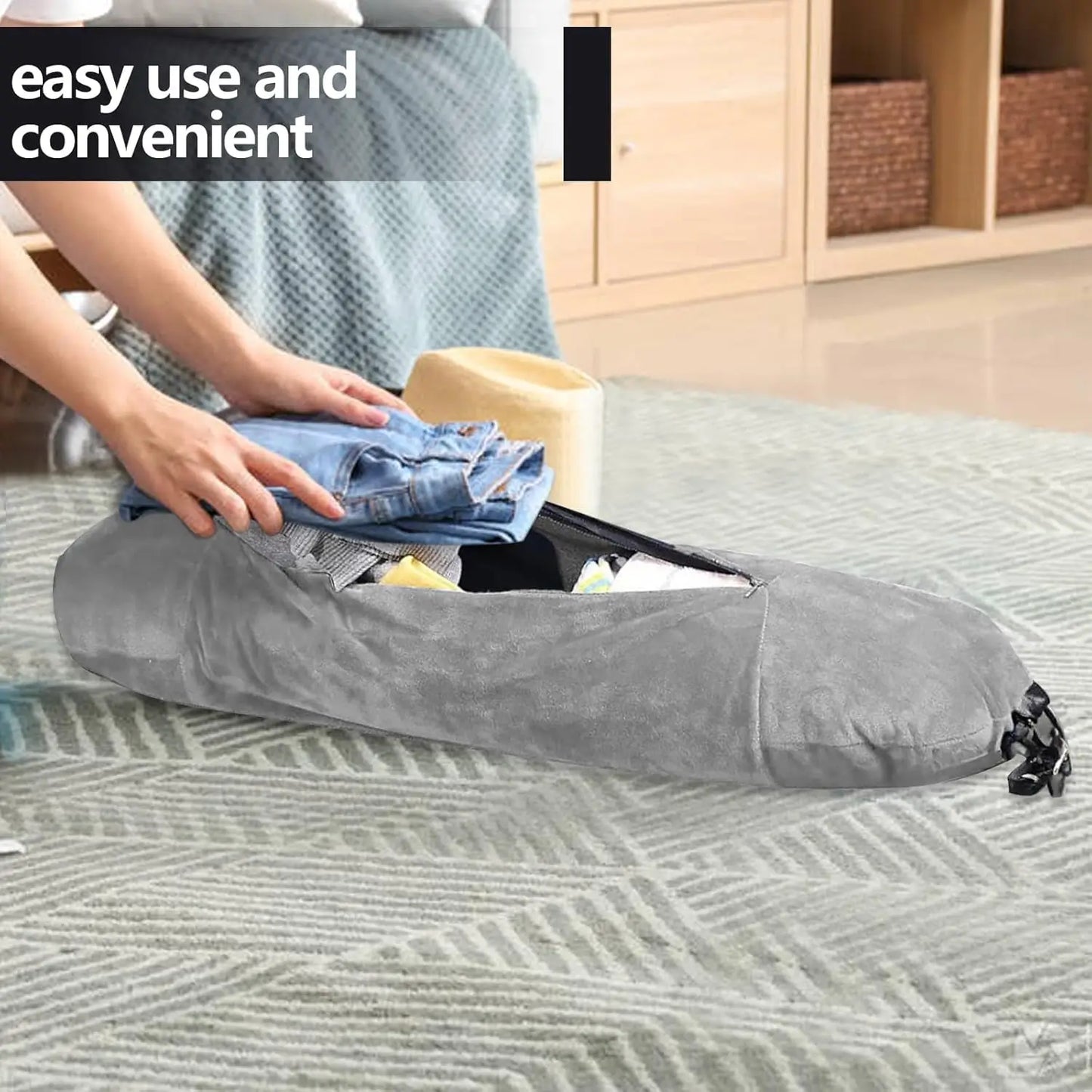 Oreiller Valise Discret – avec rangement caché, idéal pour l’avion, le train et les longs voyages