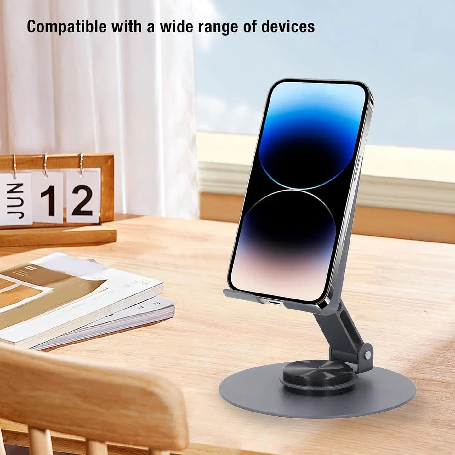Support Téléphone Rotatif 360° en Acier