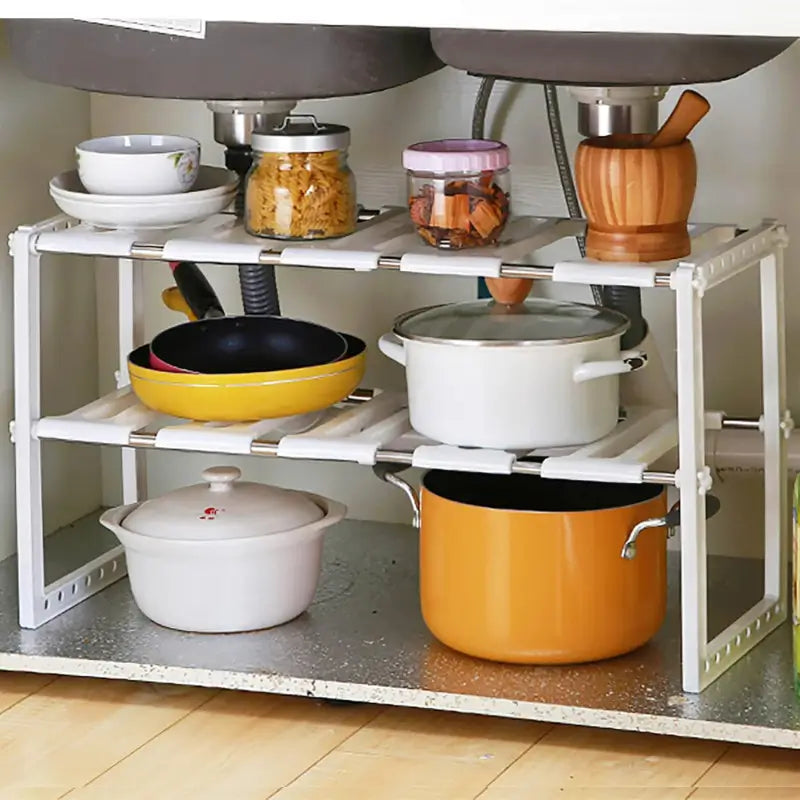 Étagère de Rangement Extensible 2 Niveaux