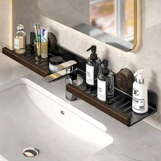 Organisateur de Lavabo Inox & Bois
