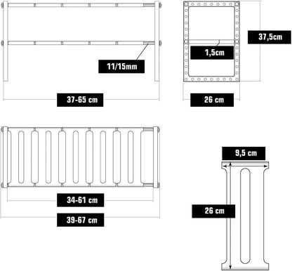 Étagère de Rangement Extensible 2 Niveaux