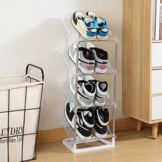 Étagère à Chaussures Verticale 4 Niveaux