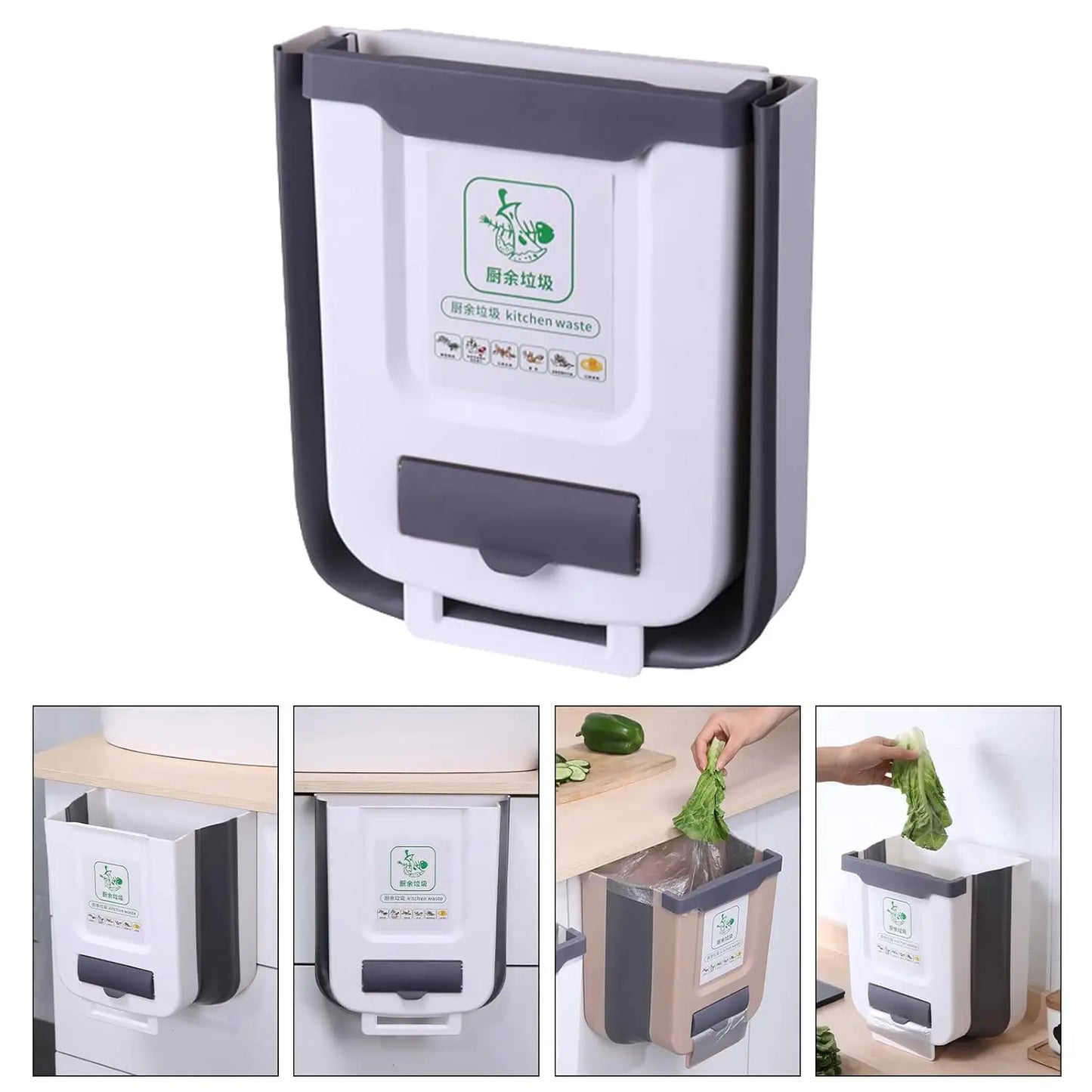 Poubelle de Cuisine Pliable – Accroche-Tiroir