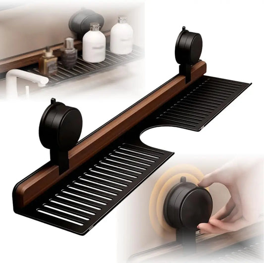 AquaLine – Organisateur de Lavabo en Inox et Bois