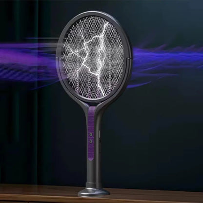 Raquette Électrique Anti-Moustiques Télescopique 2 en 1