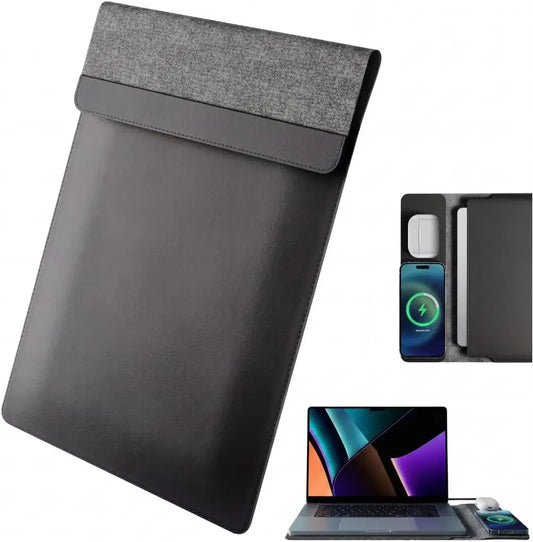 Pochette Laptop 3 en 1 avec Recharge Sans Fil – Support & Tapis Souris