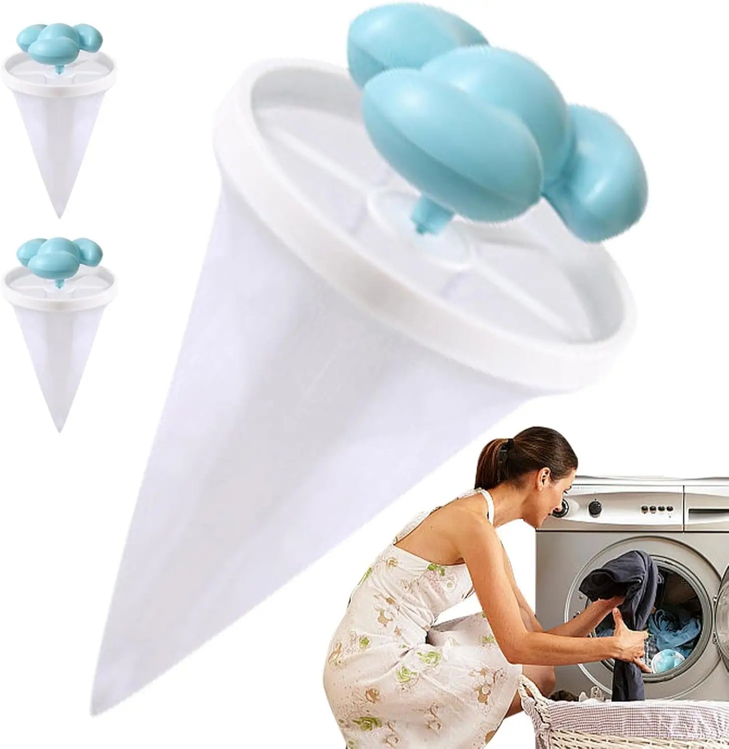 Pack de 2 Filtres Anti-Peluches pour Machine à Laver