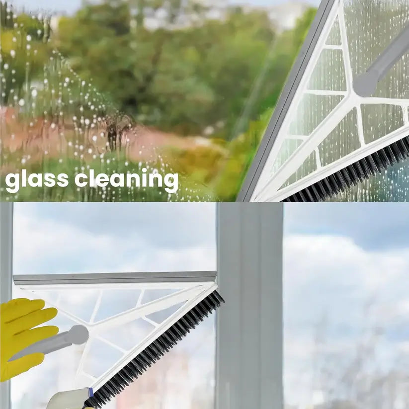 Balai Raclette Triangle Rotatif 2 en 1 – Sol, Coin & Vitres