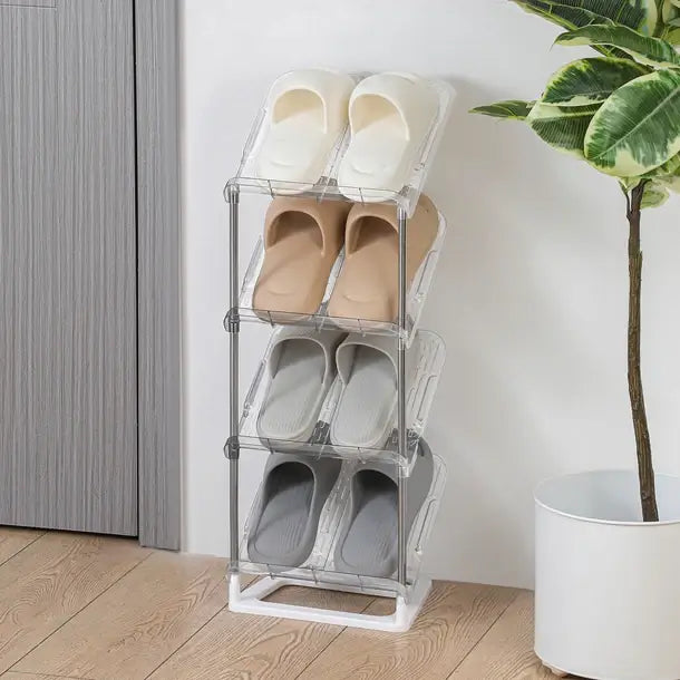 Étagère à Chaussures Verticale 4 Niveaux