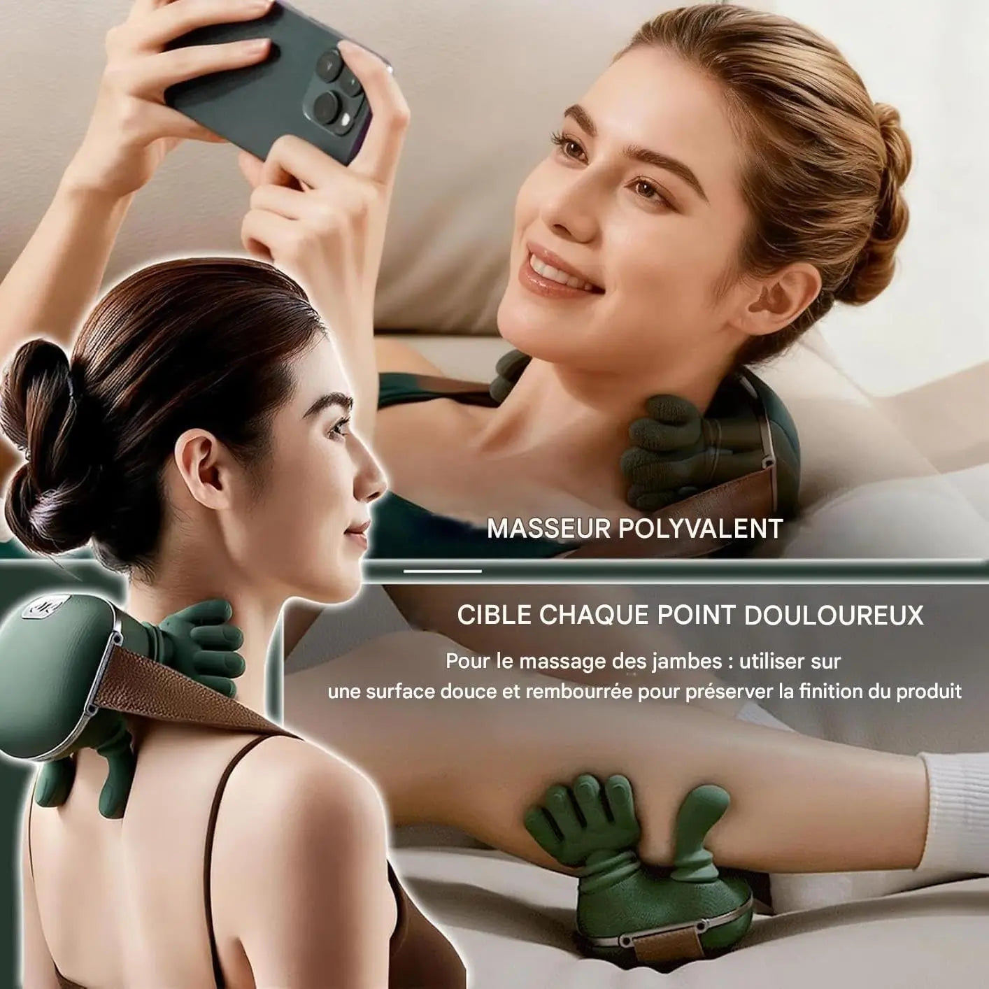 Calmora – Masseur Cervical Chauffant Électrique pour Cou et Épaules