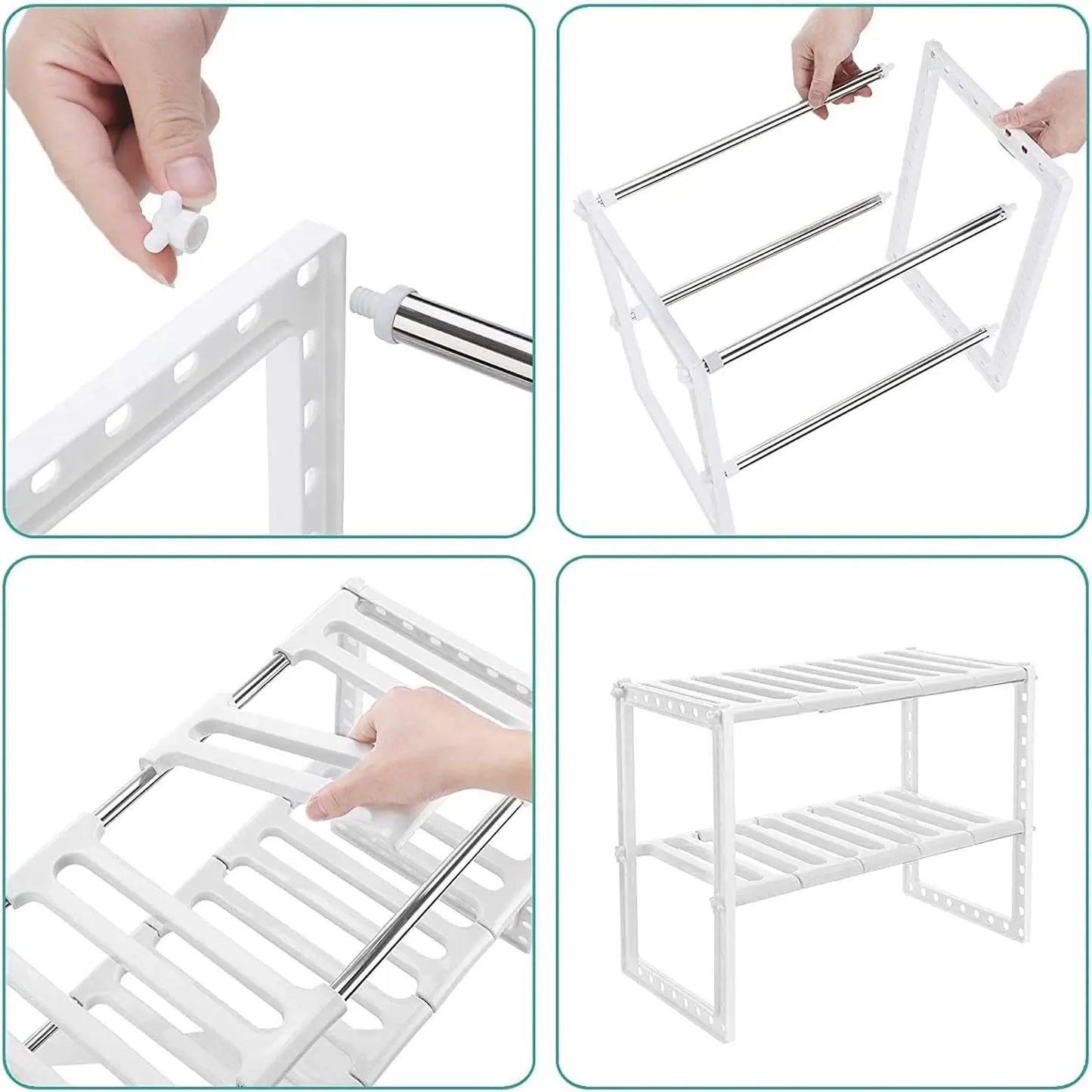 Étagère de Rangement Extensible 2 Niveaux