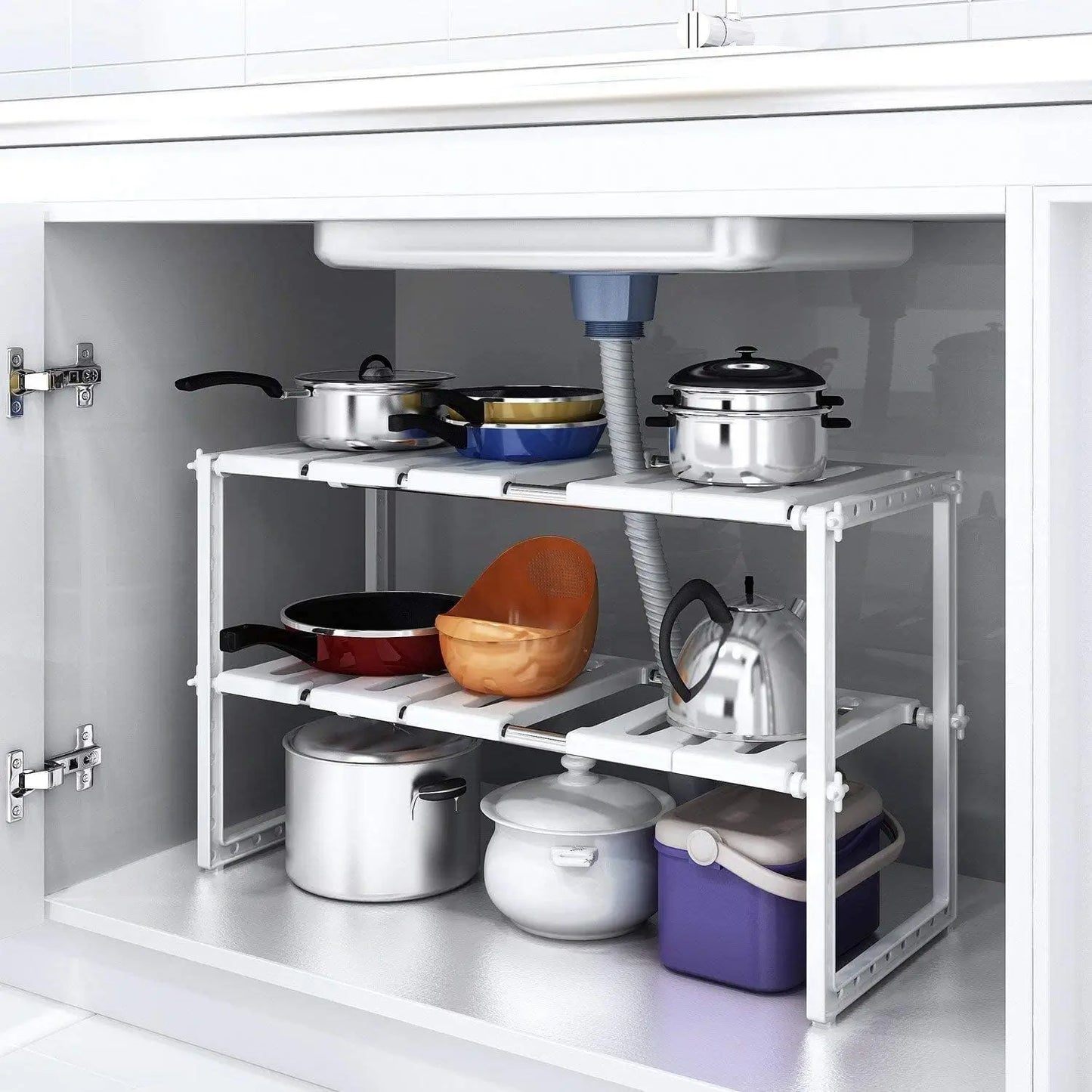Étagère de Rangement Extensible 2 Niveaux