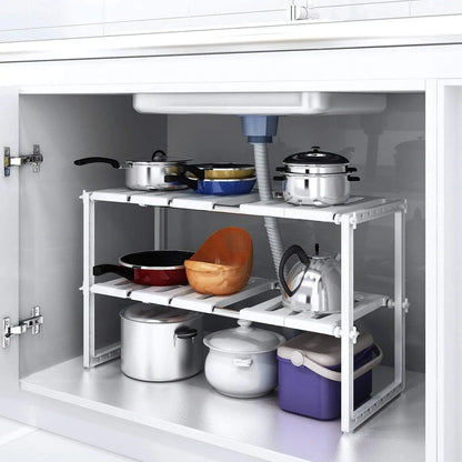 Étagère de Rangement Extensible 2 Niveaux