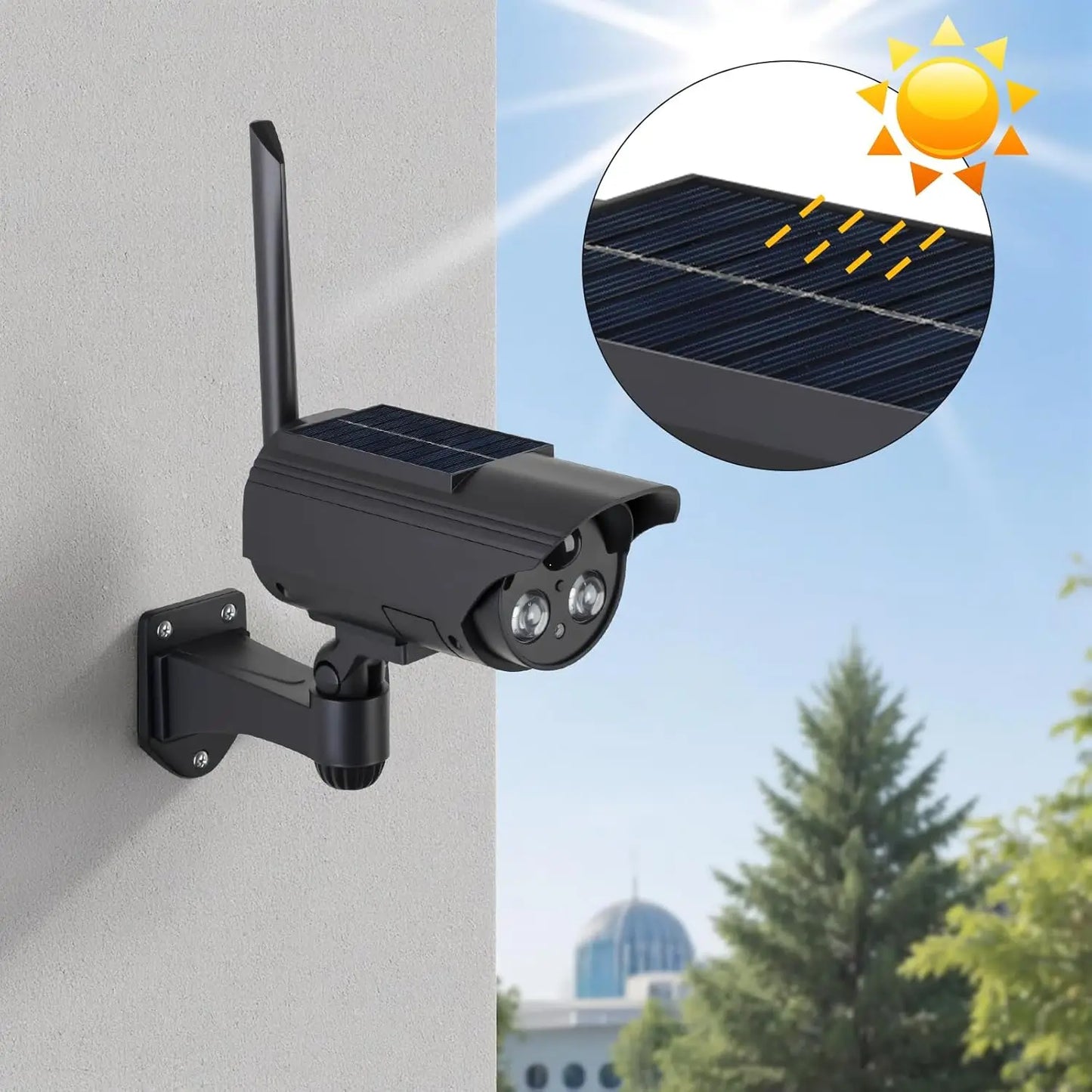 Lampe de Sécurité Solaire avec Détecteur de Mouvement – Style Caméra