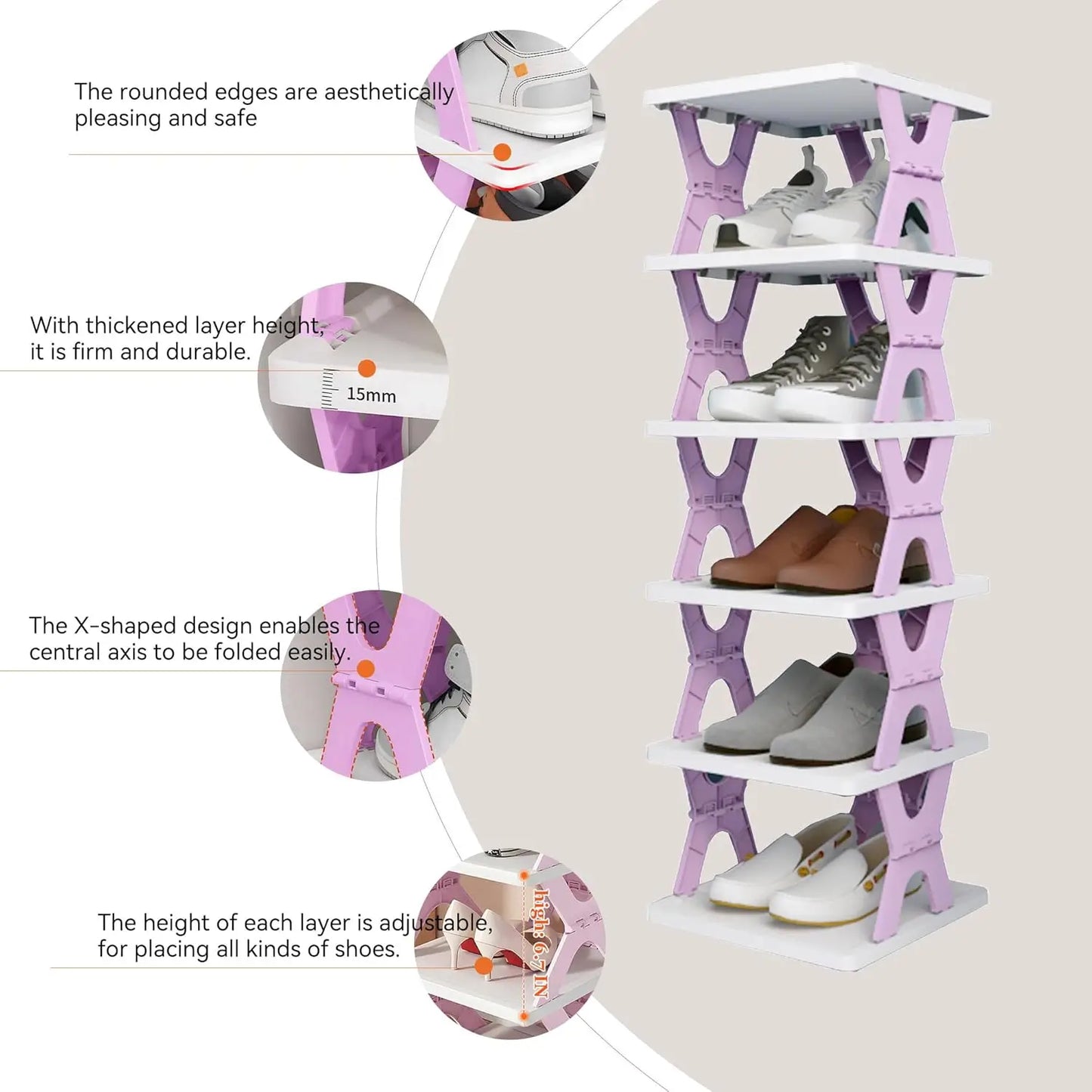 Étagère de Rangement Pliante 6 Niveaux