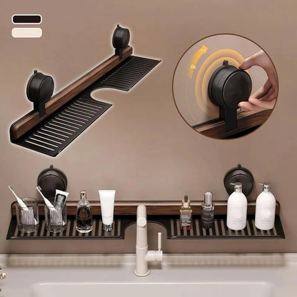AquaLine – Organisateur de Lavabo en Inox et Bois