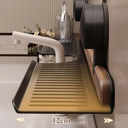 AquaLine – Organisateur de Lavabo en Inox et Bois