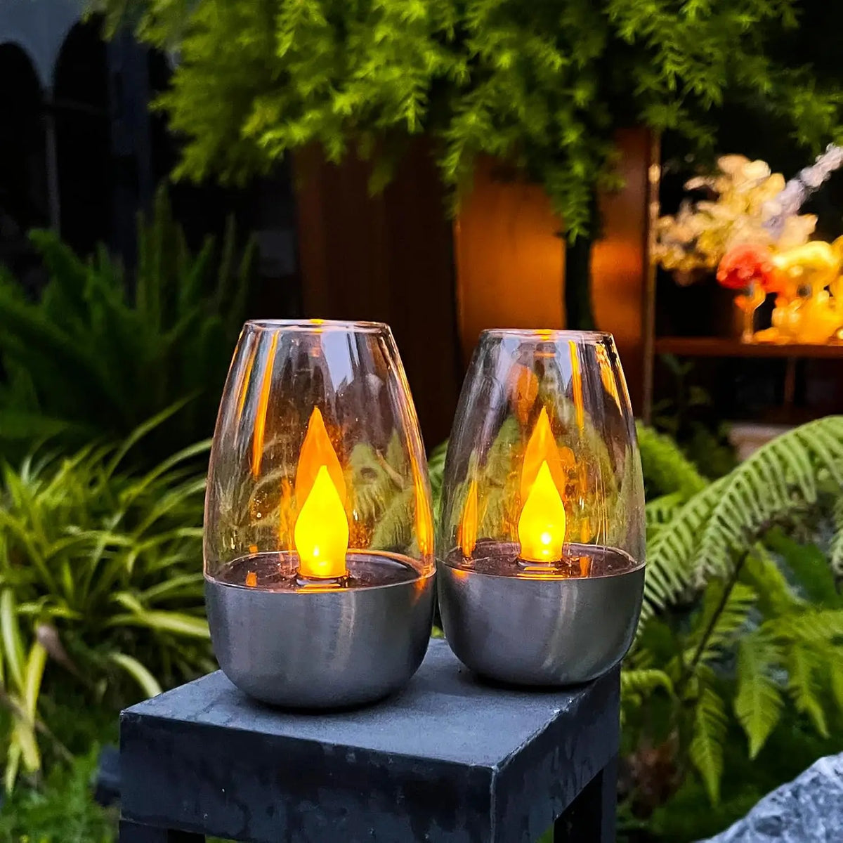 Lot de 4 Bougies Solaires Décoratives Effet Flamme