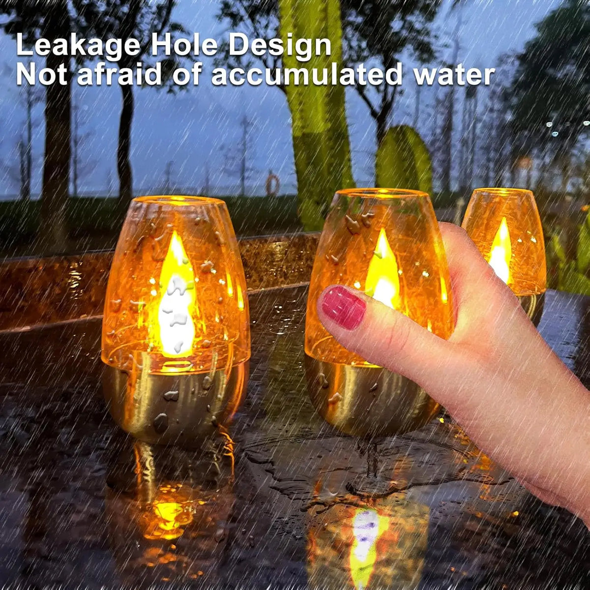 Lot de 4 Bougies Solaires Décoratives Effet Flamme