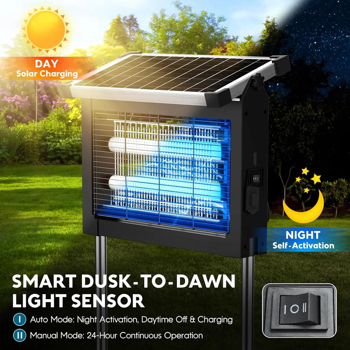 Destructeur d’Insectes Solaire Rechargeable
