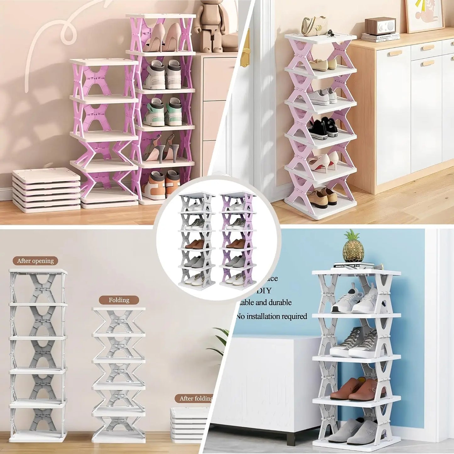 Étagère de Rangement Pliante 6 Niveaux