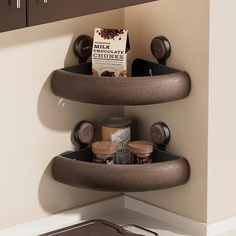 Étagère d'Angle Premium – Effet Bois