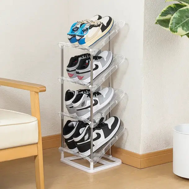 Étagère à Chaussures Verticale 4 Niveaux
