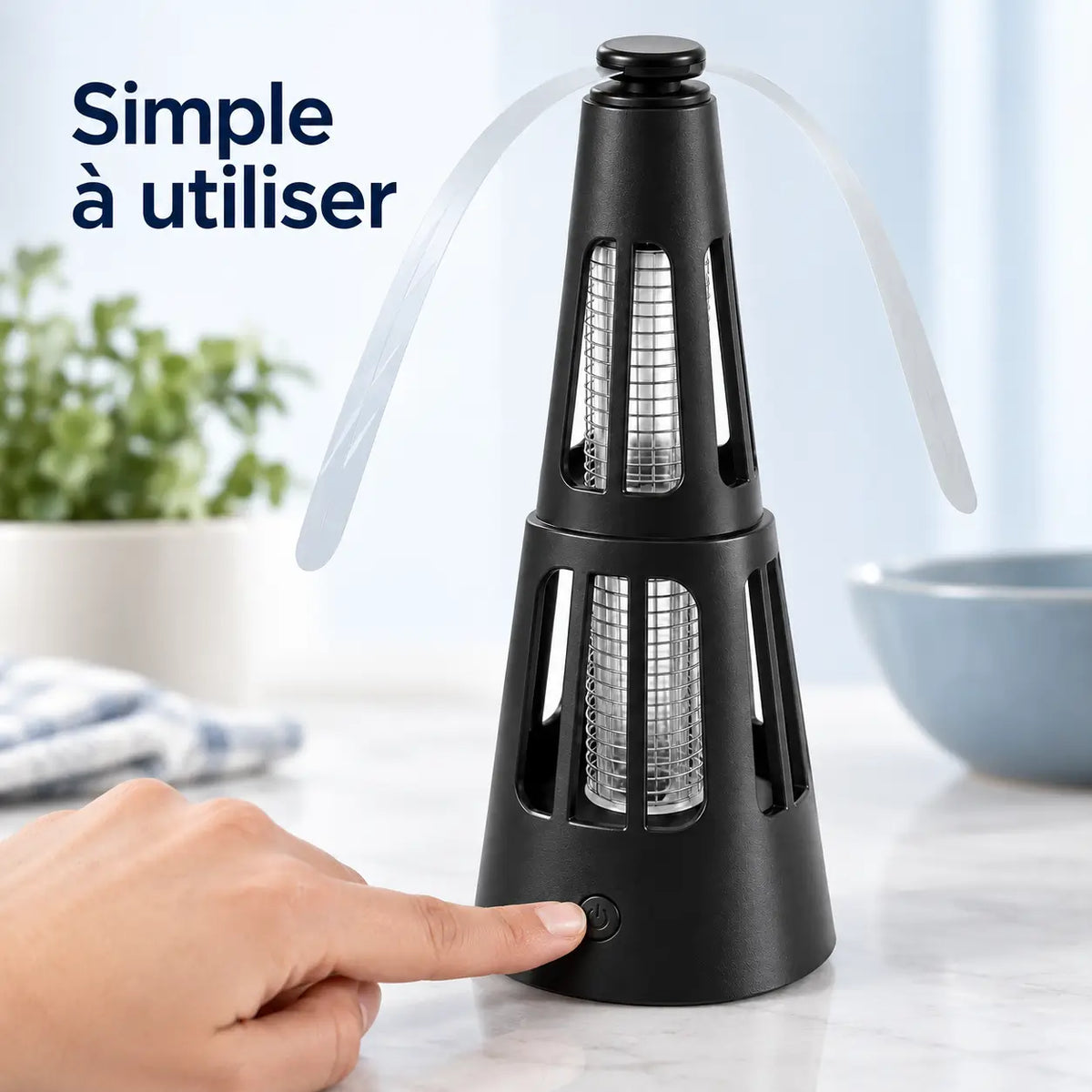 Ventilateur anti-mouches & lampe anti-insectes 2-en-1