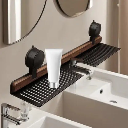 AquaLine – Organisateur de Lavabo en Inox et Bois