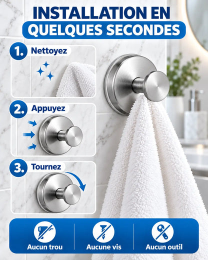 Pack de 4 – Crochets Ventouses Sans Perçage