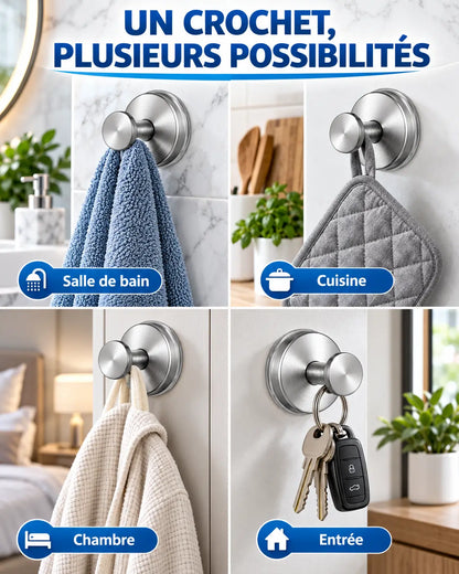 Pack de 4 – Crochets Ventouses Sans Perçage