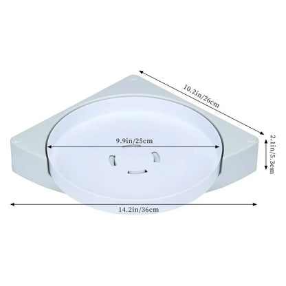 Étagère Murale 360° – Rangement d’Angle Rotatif Sans Perçage