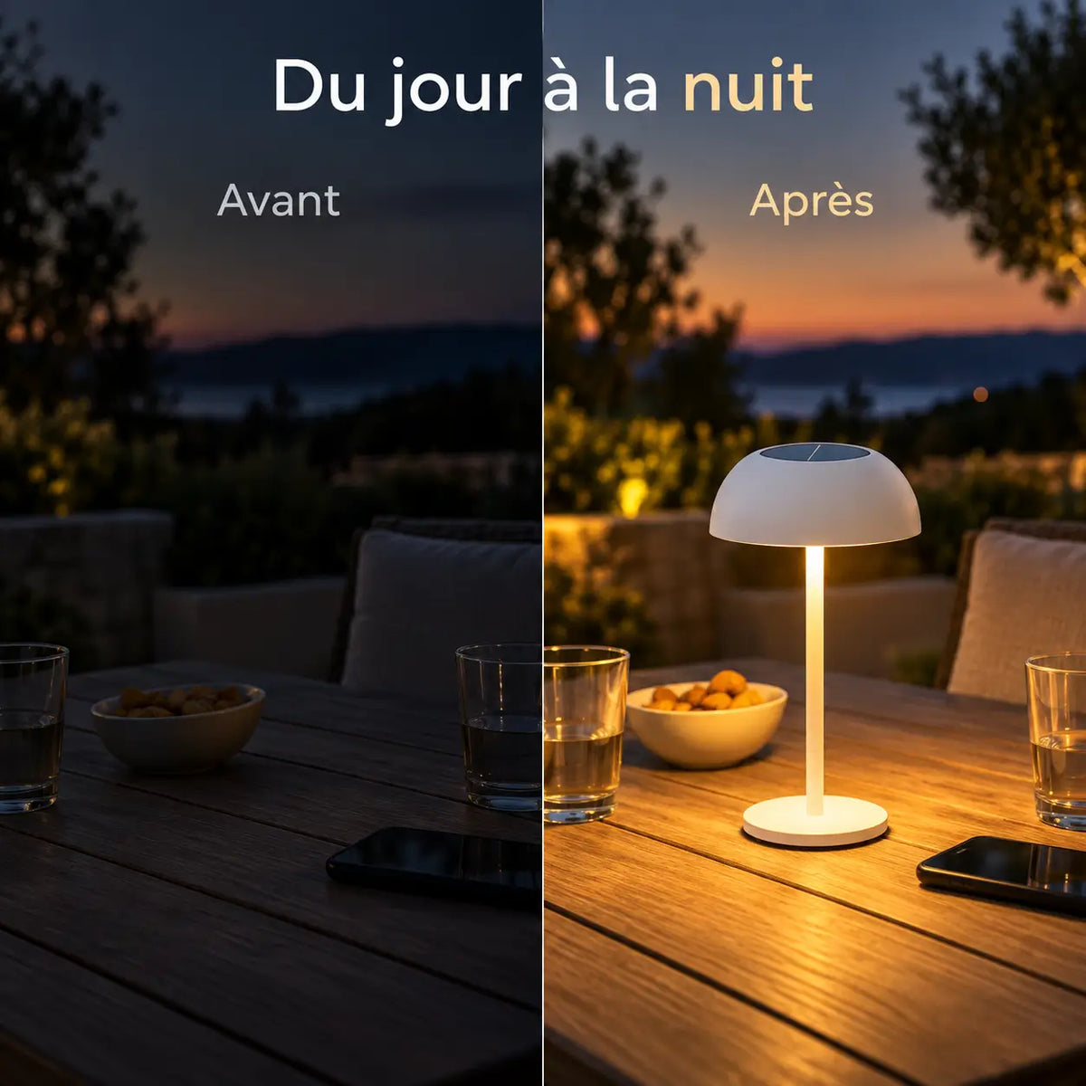 Lampe de Table Solaire Rechargeable