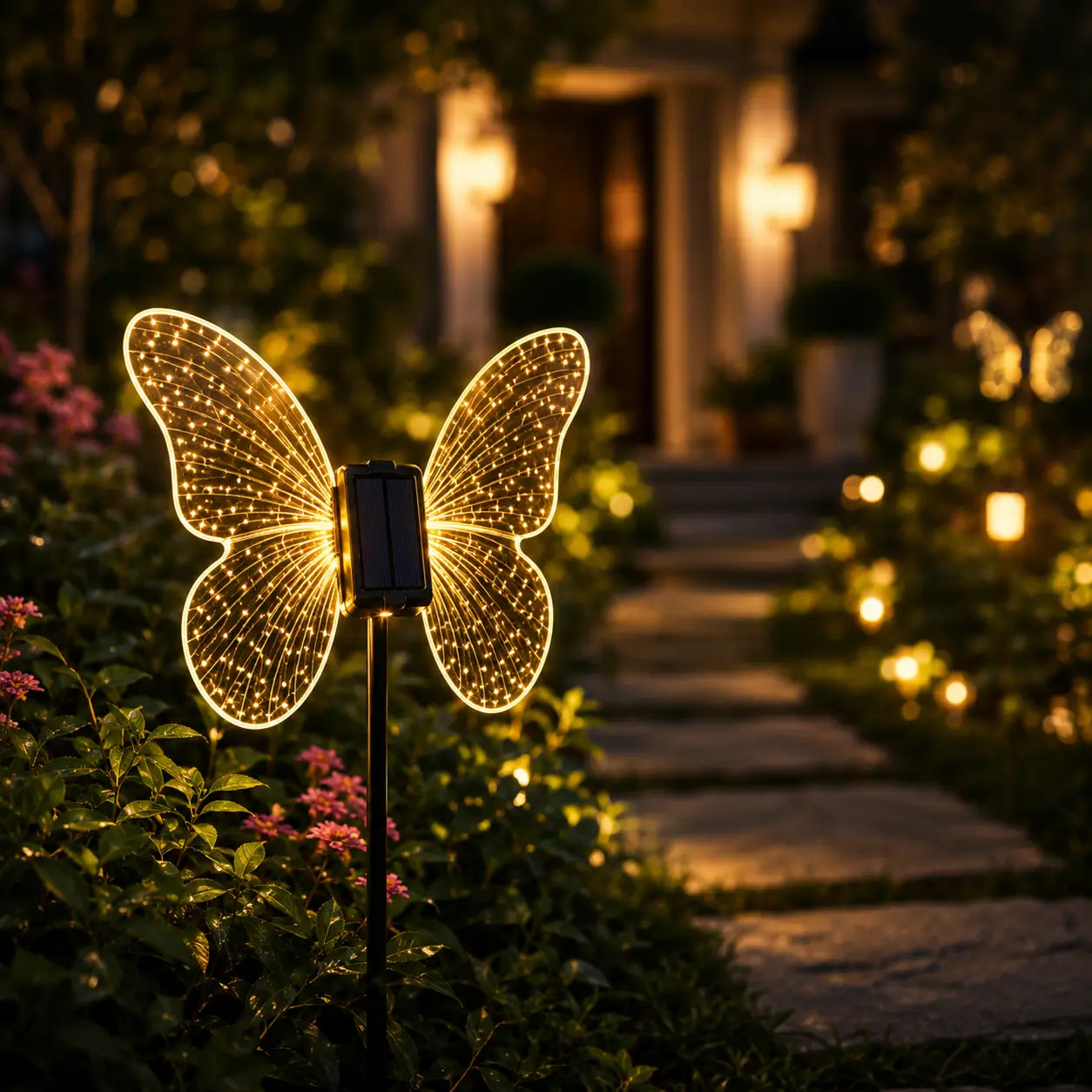 Lampe Solaire Papillon – Lumière Décorative Extérieure