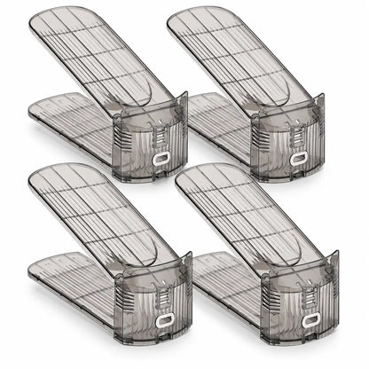Pack de 4 Organisateurs de Chaussures Réglables Transparents
