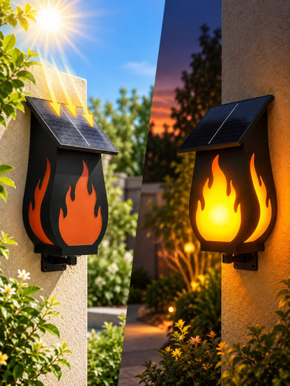 Applique Murale Solaire Effet Flamme