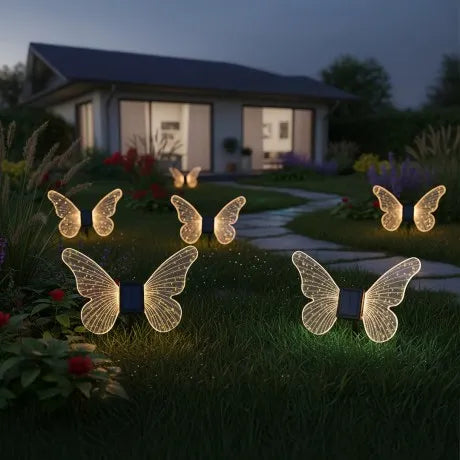 Lampe Solaire Papillon – Lumière Décorative Extérieure