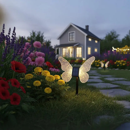 Lampe Solaire Papillon – Lumière Décorative Extérieure