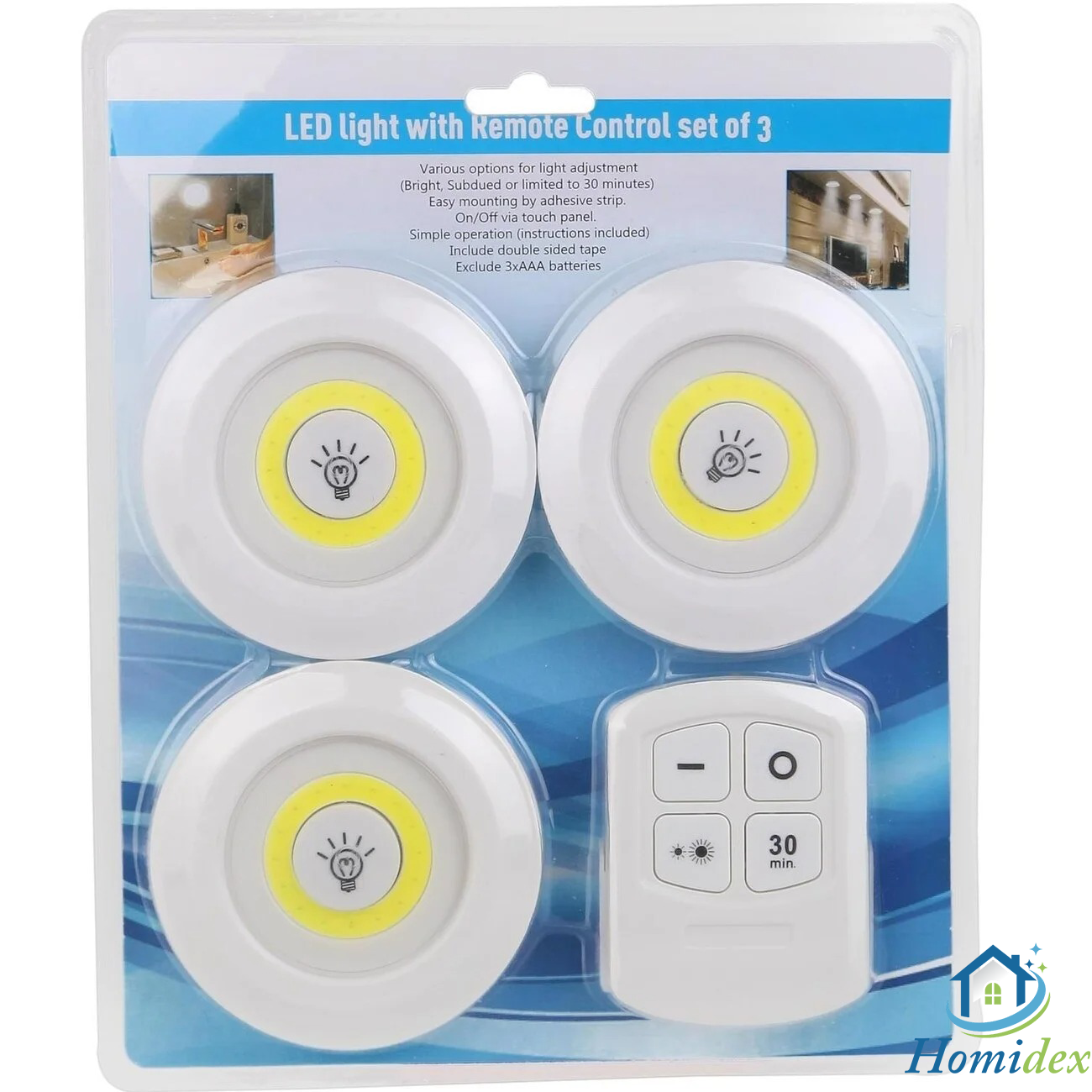 Lot de 3 Spots LED Sans Fil