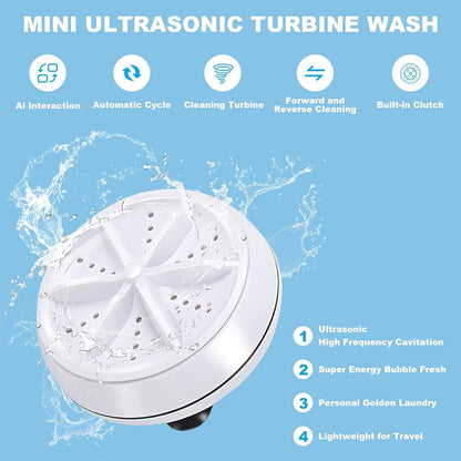 Mini Lave-Linge Ultrasonique Portable