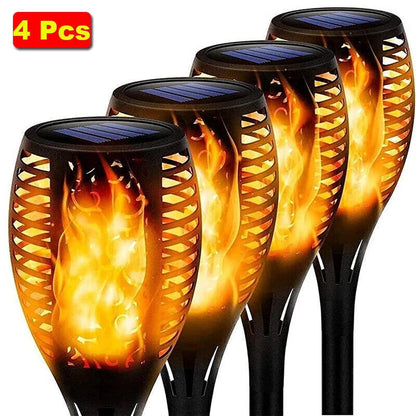 Pack de 4 Lampes Solaires Flamme