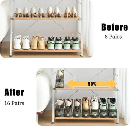 Pack de 4 Organisateurs de Chaussures Réglables Transparents